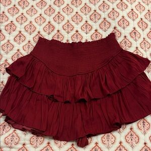 Pants Store Red Tiered ruffle Skirt